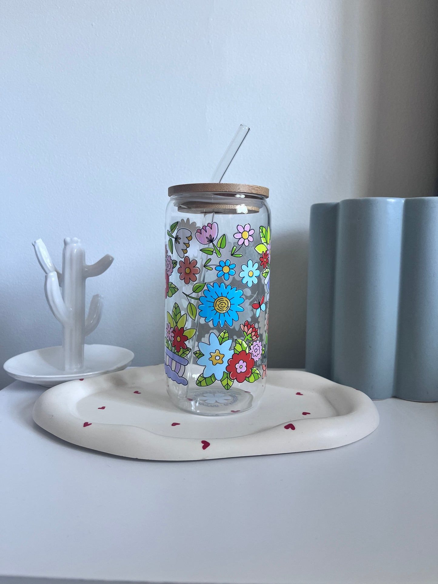 Flower Garden Glass Tumbler