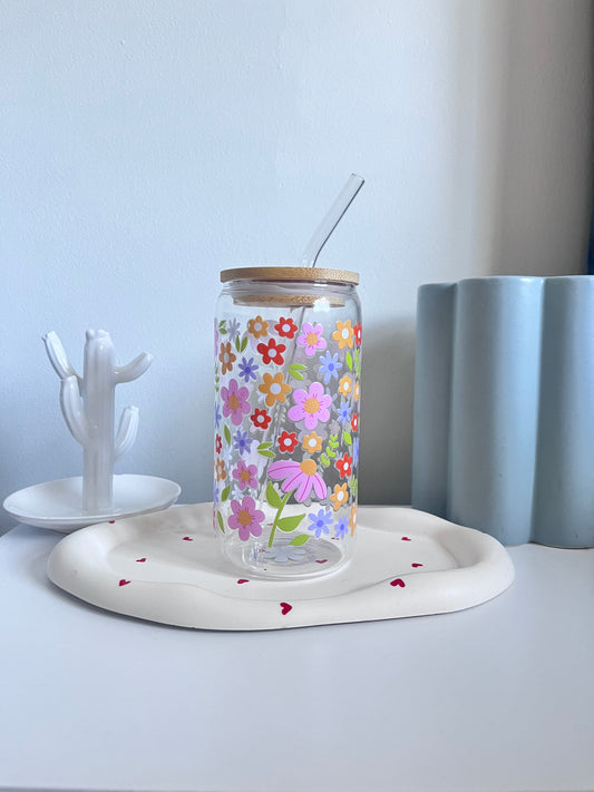 Spring Flowers Glass Tumbler