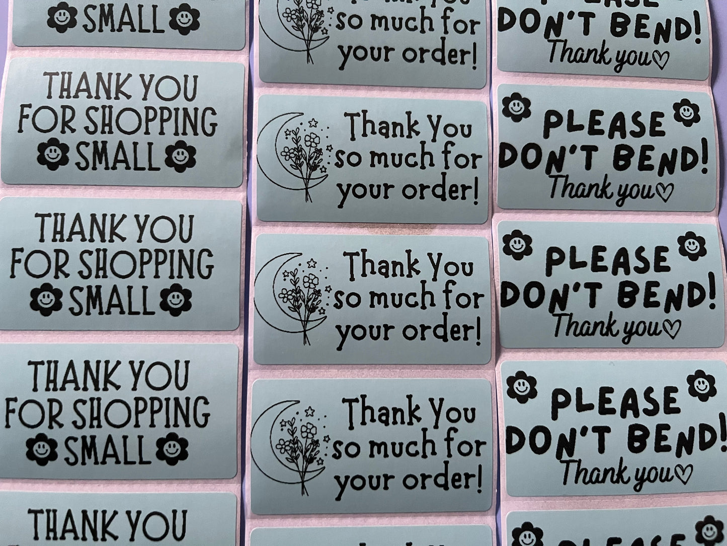 Thank You For Shopping Small Sticker Pack (Rectangle)