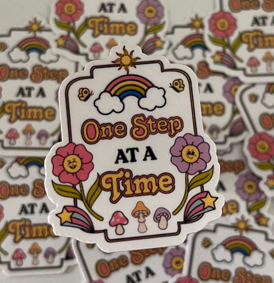 One Step at a Time Die Cut Sticker