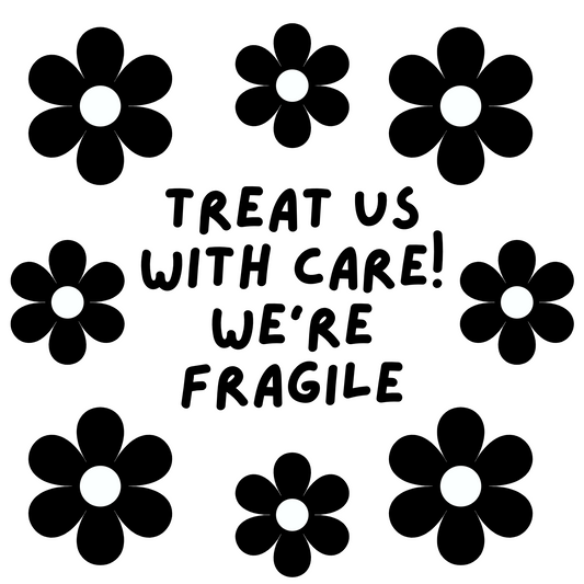 Treat us with care stickers (circle)